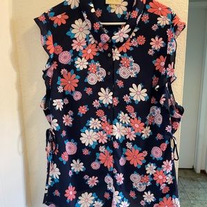 ModCloth plus size vintage throwback flower blouse